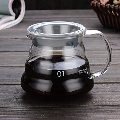 Migavan Coffee Server,360ml 12oz Heat Resistant Clear High Borosilicate Glass Range Coffee Server Pour Over Pots Kettle Teapot - Thumbnail 2