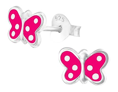 Kinder Ohrstecker Flamingo - Sterling Silber 925 Mit Emaille