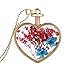 Usstore 1PC Women Dry Flower Heart Glass Wishing Necklace Bottle Pendants Partty Gift Alloy (C)