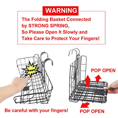image for ONWAY Bike Basket Women Folding Front Handlebar Rear Rack Bicycle Bask