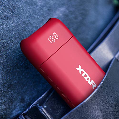 Fast 18650 Battery Charger XTAR PB2 USB Apply to 3.6V/3.7V Unprotected 18650 Batteries DIY Output for Phones Pads(Batteries NOT Included) (Red)