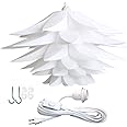 Lightingsky Ceiling Pendant DIY IQ Jigsaw Puzzle Lotus Flower Lamp Shade Kit with 15 Feet Hanging Cord (White)