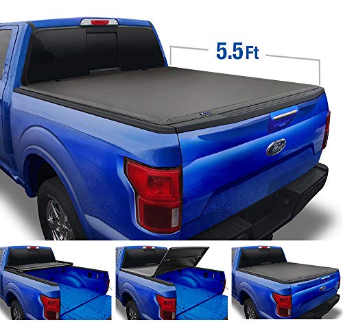 Tyger Auto T3 Tri-Fold Truck Bed Tonneau Cover TG-BC3F1019 works with 2009-2014 Ford F-150 (Excl. Raptor Series) | Styleside 5.5' Bed | For models without Utility Track System