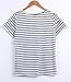 MOMTUESDAYS2 Tuesdays2 Women's Round Neck Black and White Striped Short Sleeve T-Shirt ((L/US8))