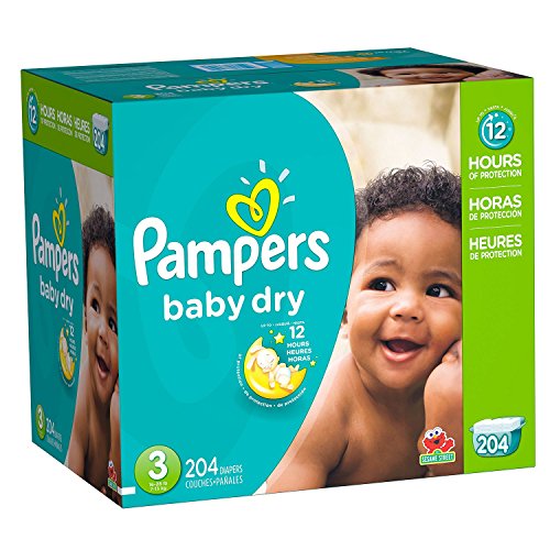 Pampers Baby Dry Diapers Economy Plus Pack, Size 3, 204 Count