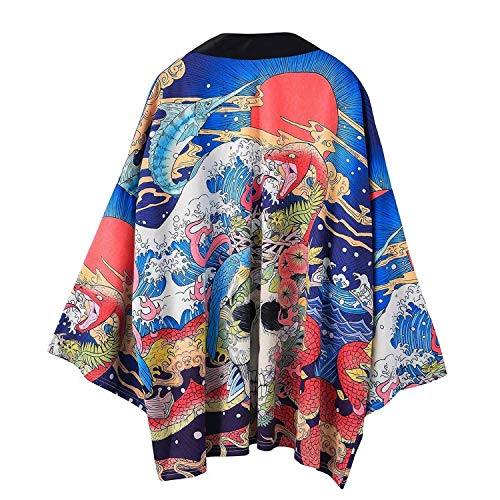 Traditional Japanese Kimonos Cardigan Men Women Summer Japanese Kimono Asian,9,XXL