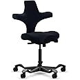 HAG Capisco Adjustable Sit to Stand Desk Chair - Black Frame - Eco Polyester Black Seat