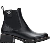 Harley-Davidson Footwear Womens Maren Round Toe Chelsea Casual Boots Ankle Low Heel 1-2" - Black