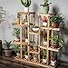 Plant Stand Holder Shelf 9 Tiers Carbonized Wood Plant Display Rack, Stand Shelf, Flower Pots Holder Storage Organizer Rack for Gardening Patio Balcony, Indoor Outdoor Officethumb 3