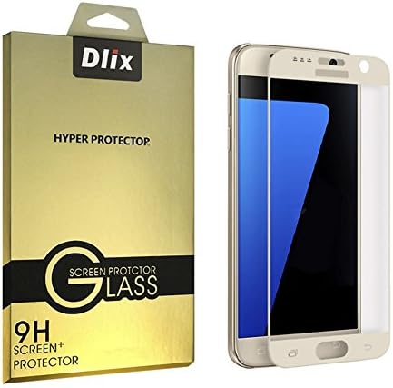 Samsung Galaxy S7 Tempered Glass Screen Protector,[NOT S7 Edge],Dlix 2.5D Galaxy S7 Screen Protector GlassAnti-finger printer,Bubble-free, [Case-Friendly] - Gold