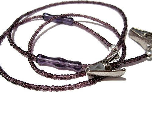 image for ATLanyards Purple Spindle Clip Beaded Eyeglass Holder - Eyeglass Retai