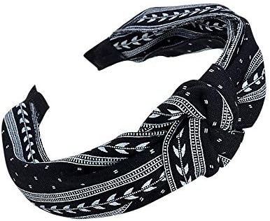 YWLINK Women Fashion Vintage Headwrap Elastic Printed plain Headband Twist Hairband Bow Knot Cross Tie Simple Sweet Girls Hair Band Hoop Headband