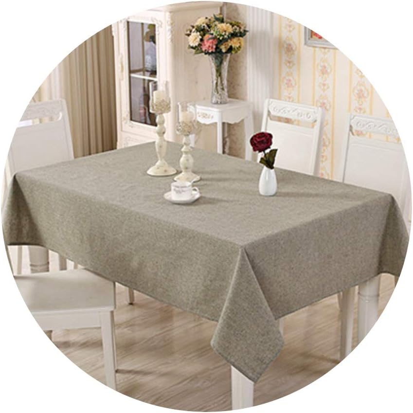 ZHOUZJ Cotton Modern Table Cover Plain Tablecloth Tea Table Cloth Dining Tablecloths Table-Cloth Green 140X250Cm