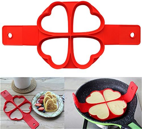 Nonstick Pancake Silicone Mold Maker Heart Shape Fried Egg Ring Mold Shaper Flipping Pancake Silicon Mold Omelette Mould
