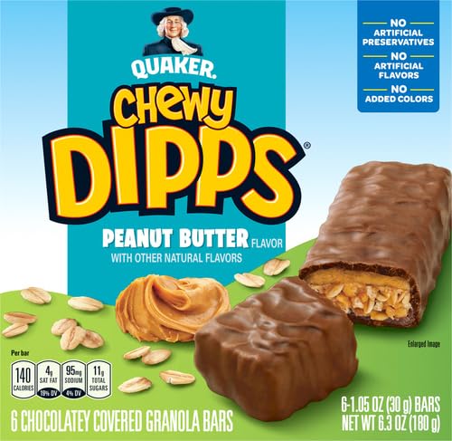 QUAKER CHEWY GRANOLA BAR DIPPS PEANUT BUTTER, 1.05 OZ, 6 CT