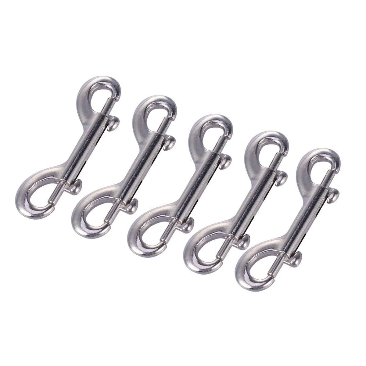 LIOOBO 5PCS Double Sided Bolt Snap Hook Zinc Alloy Portable Diving Clips for Belting Key Chains Straps Leathercraft Bags