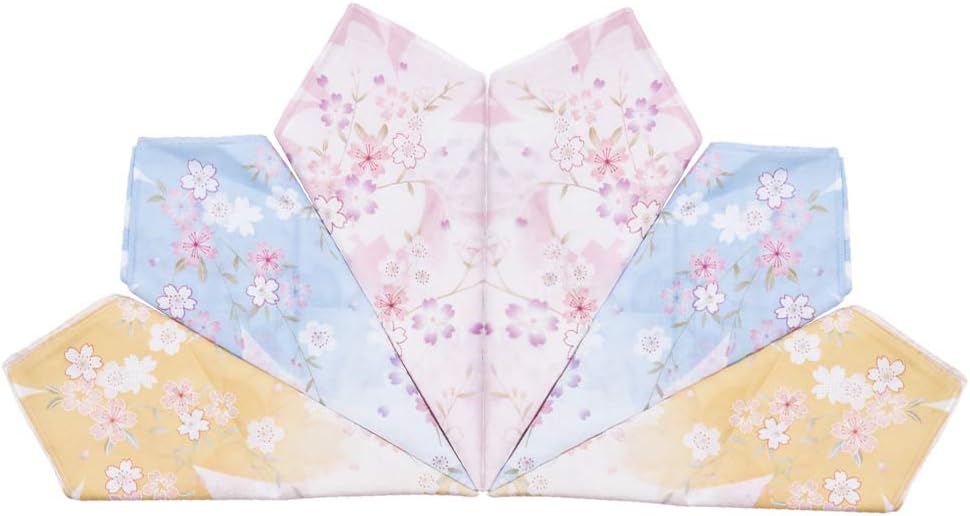 Women's Flower Handkerchiefs Made of Pure Combed Cotton Handkerchiefs 3 Colours for Everyday Use 6/12 Pieces 45 x 45 cm