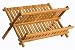 Sagler wooden dish rack plate rack Collapsible Compact dish drying rack Bamboo dish drainer primary