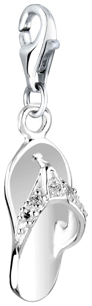 Nenalina 716004-019 Sandal Charm Pendant in 925 Sterling Silver, Fits All Common Charm Jewellery