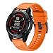 ANCOOL for Fenix 5/Fenix 6/Fenix 7 Band 22mm Silicone Watch Band for Fenix 8 Fenix E 47mm/Fenix 5 Plus/Fenix 6 Pro/Fenix 7 Pro/Forerunner 935(Orange)