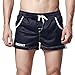 DESMIIT Men's Running Shorts Pockets Quick-Dry Mesh Swim Trunks, Navy Blue, X-Large