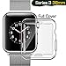 Series 3 Watch Screen Protector 38mm,iwatch 3 Screen Protective Case TPU hd Clear All-Around 0.3mm Ultra-Thin Soft High Transparency Full Cover Protector for New Apple Watch Series 3/2/1 38mm（2017）