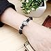 Jovivi 4pcs Men Women 8mm Mix-Style Silver Plated Natural Black Lava Rock Stone Energy Beads Stretch Diffuser Bracelets