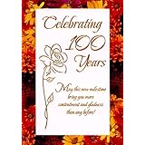 Designer Greetings Celebrating 100 Years Thin Foil Flower Age 100 / 100th Birthday Card