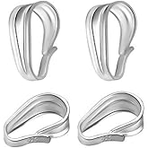 10pcs Adabele Authentic 925 Sterling Silver Hypoallergenic Pendant Clasp 8mm (0.31 Inch) Small Snap On Bail Clip Connector for DIY Craft Jewelry Making SS195-1