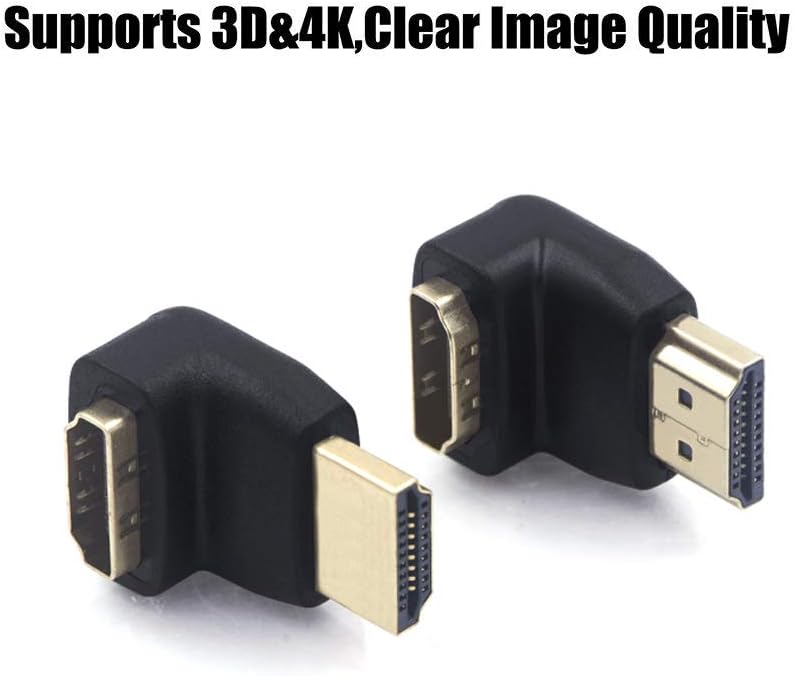 VCE Combo HDMI 90 Degree and 270 Degree Right Angle Male to Female Adapter 3D&4K Supported: Home Audio & Theater