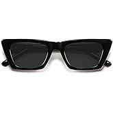 SOJOS Trendy Rectangle Cateye Polarized Sunglasses Womens Mens, Retro Small Narrow Flat Top Sunnies SJ2354