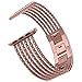 For Apple Watch Band 42mm, Wearlizer New iWatch Mesh Loop Milanese Stainless Steel Band Replacement, metal Strap Wristbands for Apple Watch Series 3, Series 2, Series 1, Sport, Edition-Pink Rose Gold