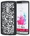 LG G3 Case, GreatShield [TACT ARMOR | Quill Design] Slim Hybrid Flower Pattern Snap On Case Embossed Back Cover for LG G3 (Black)