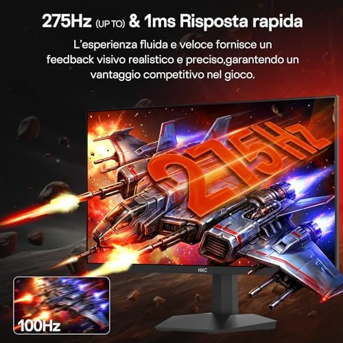 Monitor Gaming Fast IPS 27 Pollici, QHD 260Hz (OC 275Hz), HDR400