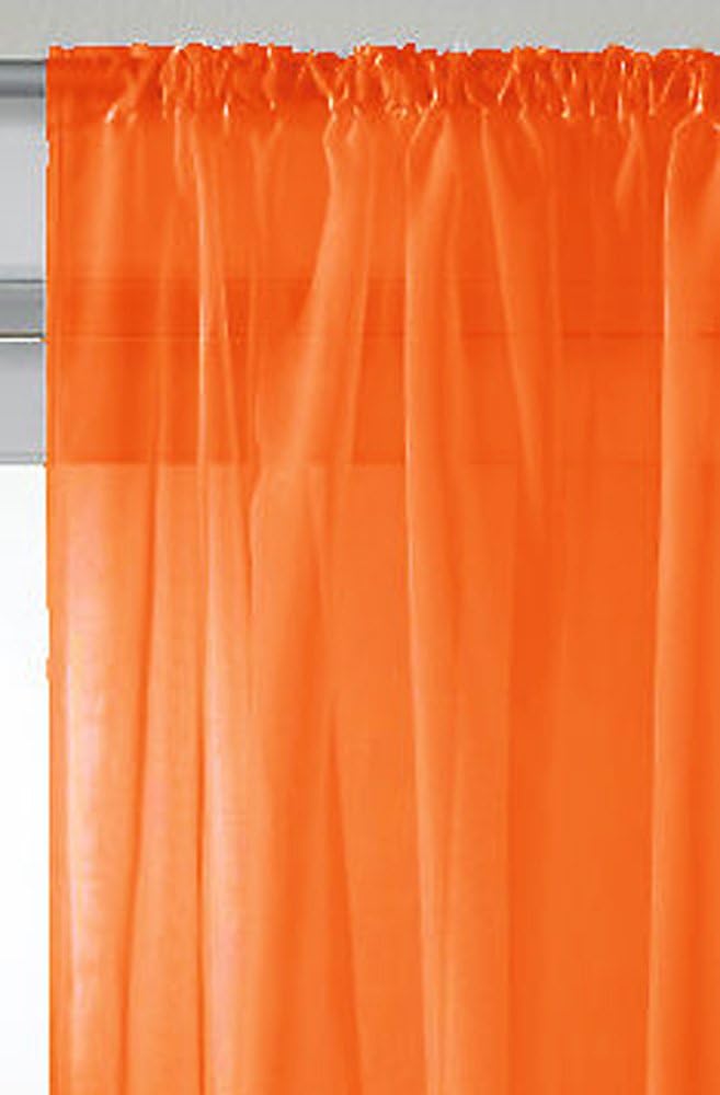 Orange Voile Net Curtain Panel 59" x 54" Amazon.co.uk Kitchen & Home