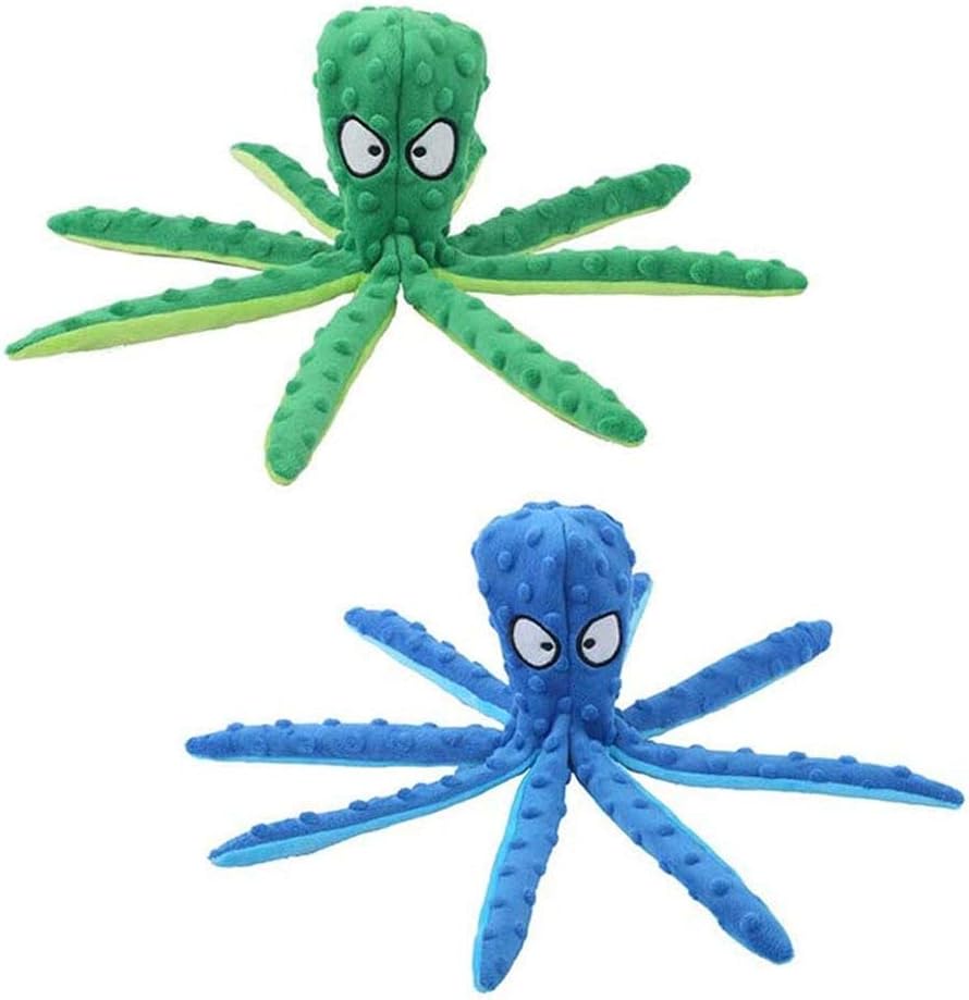 2pcs Plush Dog Toys, Dog Plush Toys Octopus, No Stuffing Squeaky Interactive Dog Toys