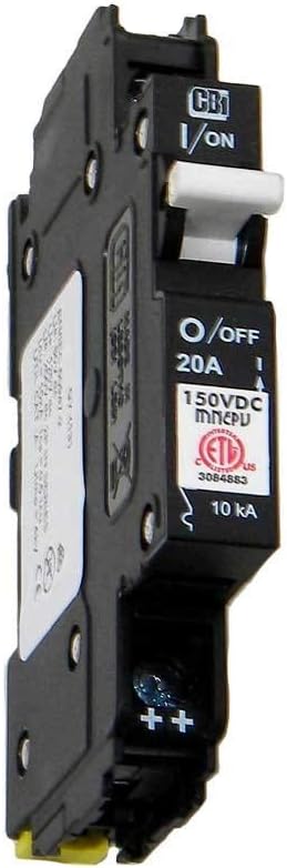 Din Rail Mount Combiner PV Breaker - 20 Amp, 150 VDC, | MNEPV20