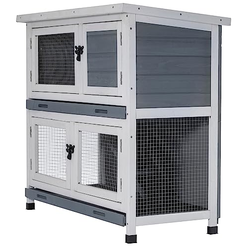 AMZOSS 2-Story Rabbit Hutch