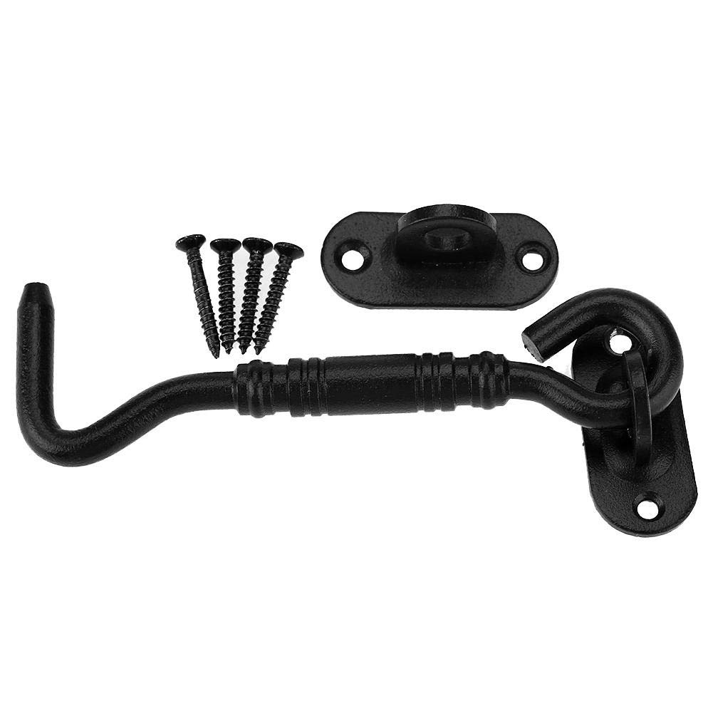Broco Cabin Hook Door Hook Latch Black Color 201 Stainless Steel Cabin Hook Window Latch Lock and Eye Latch Lock for Shed Gate Door Window