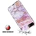 iPhone 6 Plus/6s Plus Case,iPhone 7 Plus Case,iPhone 8 Plus Case,Cute Marble Gilrs Case,SKYLMW Three Layer Heavy Duty Hybrid Protective Case For iPhone 6 Plus/6s Plus/7 Plus/8 Plus,Marble Purple Pink