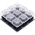 Treedix Key Switch Breakout Prototype PCB Board with 5 Pins Black Switches Key Click with R2 Keycap Compatible with Mechanical Keyboard(Packaged 9 sets)
