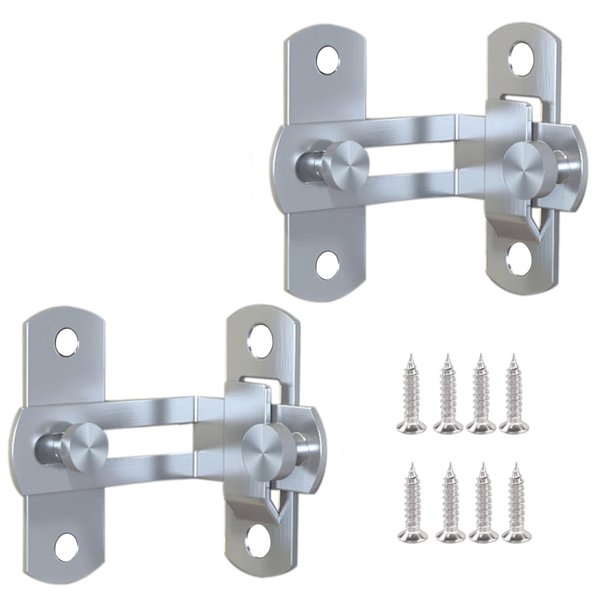 Barn Door Padlock, 90 Degree Right Angle Latch Latch Door Lock Bend Latch Slide Lock (Silver, 3'')