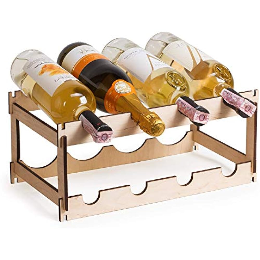 8Bottle Wine Rack, 2Tier Small Display Free Standing Countertop