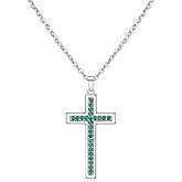 Dixbix Baptism Cross Necklace for Women,First Communion Cross Necklaces Jewelry Gifts for Women