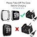 KIMILAR Screen Protector Case Cover Compatible with Fitbit Versa [3-Pack], All-Around Screen Protective Case Bumper Cover Saver Soft TPU Plated Case for Versa Smartwatch (Black+Silver+Clear)