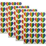 Assorted Rainbow Hearts - 96 Stickers Included