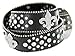 50124 Rhinestone Belt Fashion Western Crystal Bling Studded Fleur-de-lis Conchos Leather Belt 1-1/2