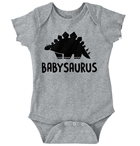 Babysaurus Cute Funny Dinosaur Infant Mommy Daddy T Rex Baby Onesie Bodysuit