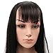 AOERT Straight Air Bang Heat Resistant Kanekalon Synthetic Hair Clip-in Bangs - Three Color Straight Fringe Clip in Bang (1B)