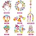 Pop Beads - 600+Pcs Arts and Crafts Girls Toys for Kids Age 3 4 5 6 7 8 9, DIY Jewelry Making Snap Beads Kit for Toddlers Creativity Christmas Birthday Gifts Including Hairband Necklace Bracelet Ring